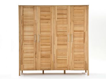 Armoire Malo 4 portes 205 cm en bois de hêtre massif