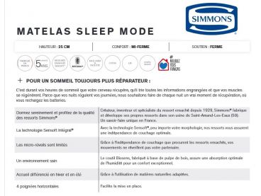 Matelas Sleep mode